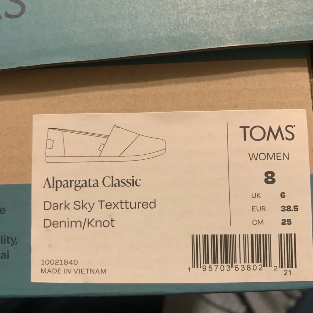 TOMS Blue Knit Knot Slip-On Flats - Picture 4 of 5